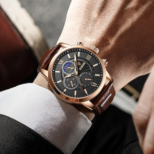 New Mens Watches LIGE Top Brand Luxury Leather Casual Quartz Watch Mens Sport Waterproof Clock Watch Relogio Masculino+Box | TageUnlimited