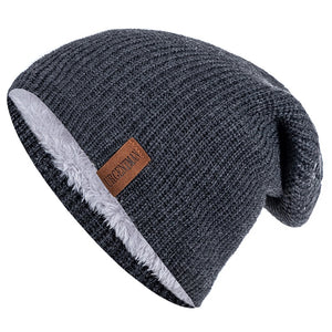 Unisex Letter Beanie Hat Leisure Lined Winter Hats For Men Women Keep Warm Knitted Hat Fashion Solid Ski Bonnet Cap | TageUnlimited