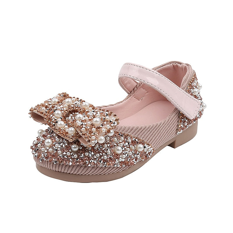 New Childrens Shoes Pearl Rhinestones Shining Kids Princess Shoes Baby Girls Shoes Party And Wedding D487 | TageUnlimited