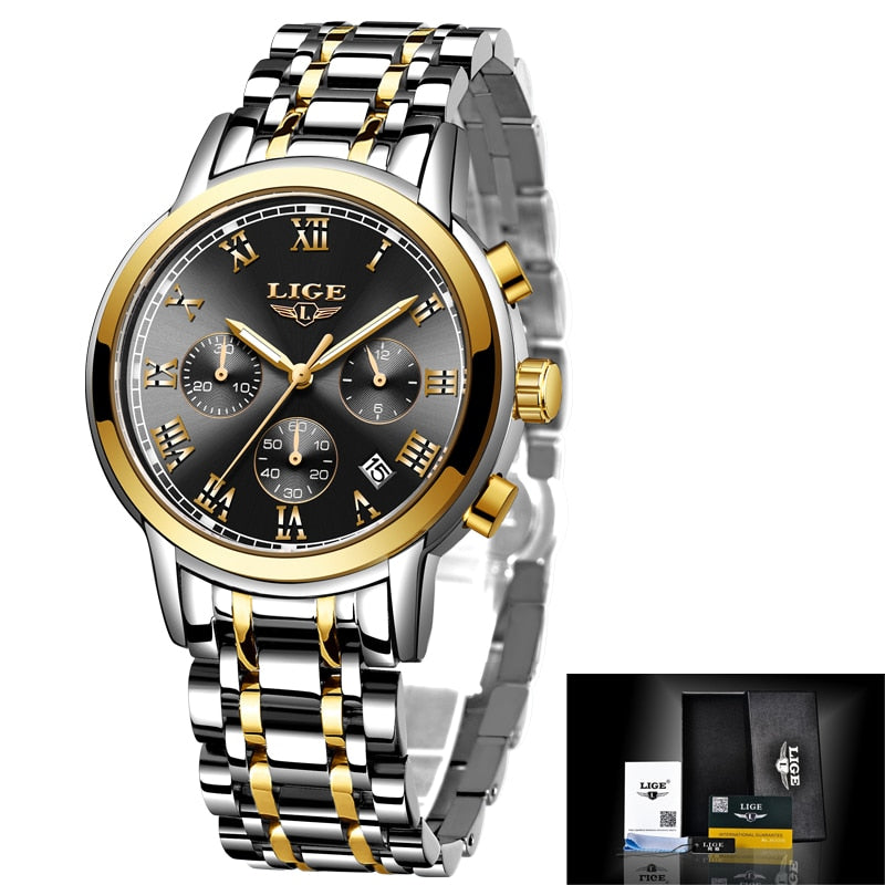 New Fashion Women Watches LIGE Top Brand Ladies Luxury Creative Steel Women Bracelet Watches Female Quartz Waterproof Watch Gift | TageUnlimited