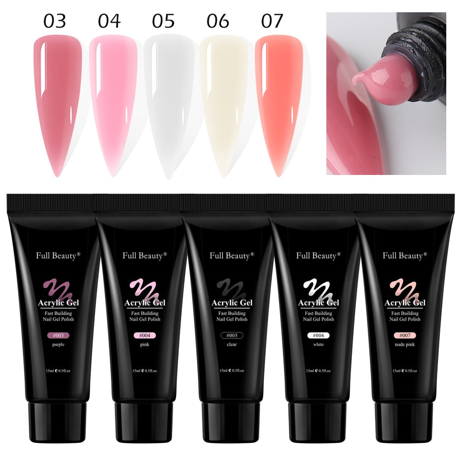 5pcs Quick Builder Nail Kits Finger Poly Extension Nail Gel Manicure Soak Off Crystal Gel Nail Polish No Pain Acrylic Gel GL1791 | TageUnlimited
