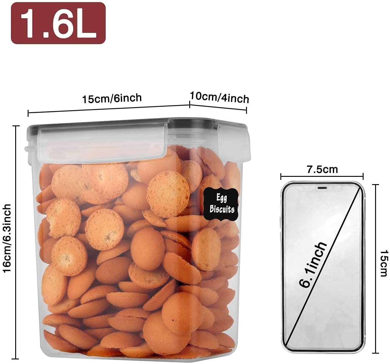GoMaihe Food containers  Kitchen jars  storage Organization Cereal Dispenser for Storing Pasta kitchen Storage Organizer boxes | TageUnlimited