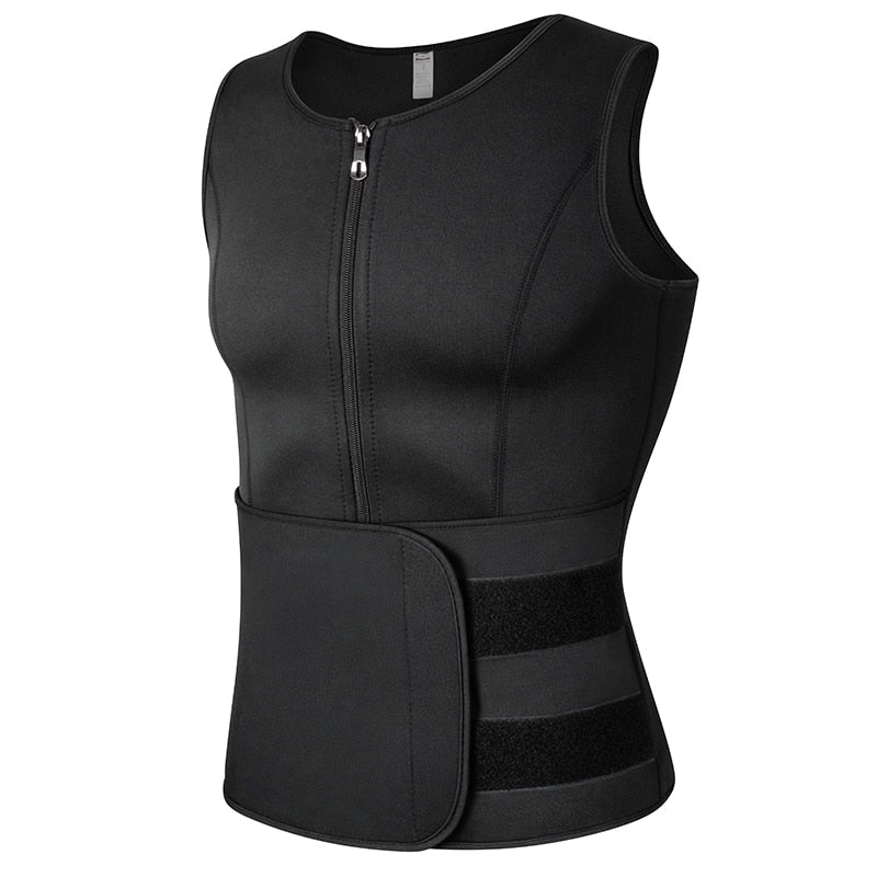 Neoprene Men&#39;s Shapers Sweat Vest for Men Waist Trainer Vest Adjustable Workout Body Shaper with Double Zipper for Sauna Suit | TageUnlimited