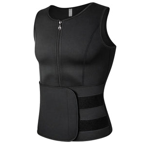Neoprene Men&#39;s Shapers Sweat Vest for Men Waist Trainer Vest Adjustable Workout Body Shaper with Double Zipper for Sauna Suit | TageUnlimited