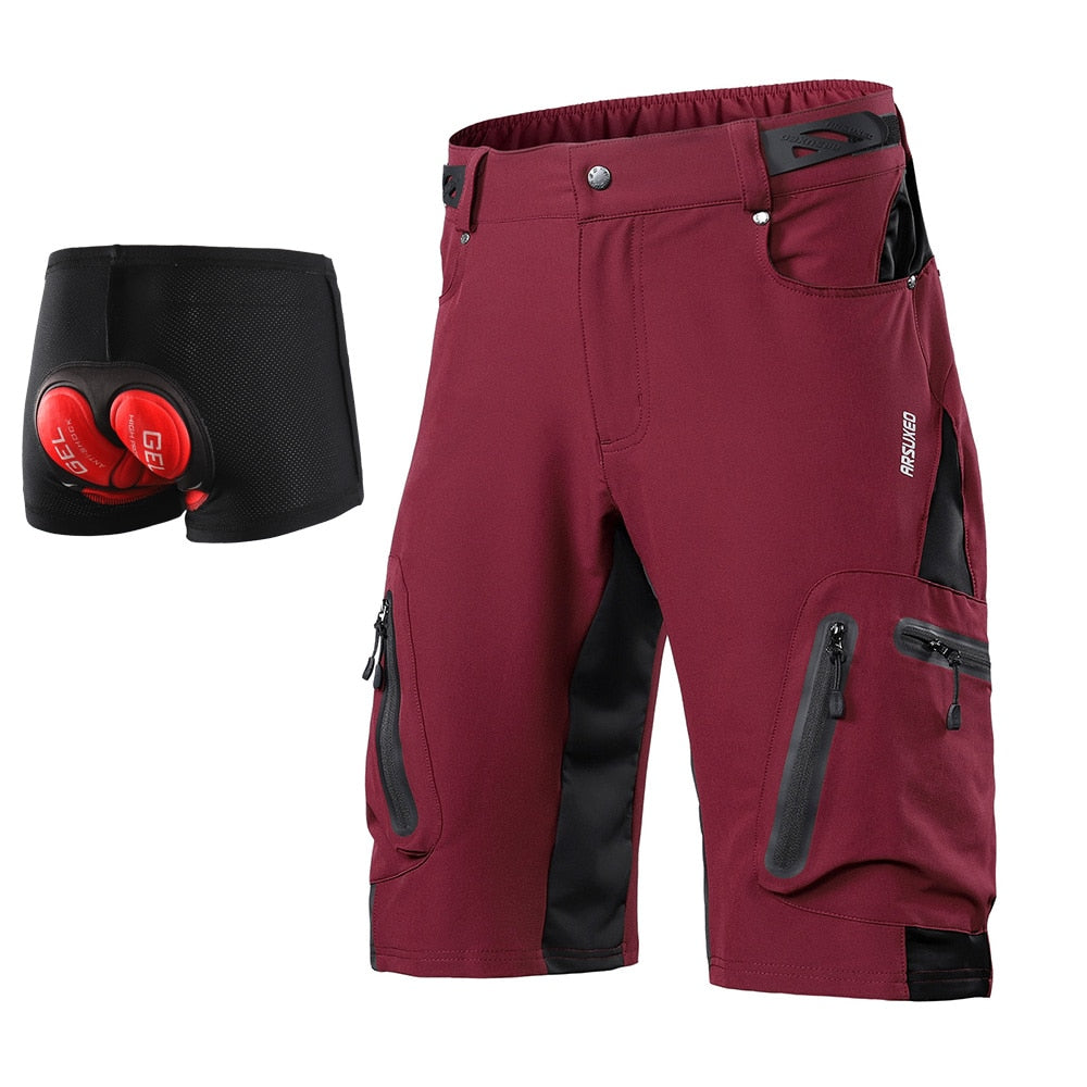 ARSUXEO Men Outdoor Sports Cycling Shorts MTB Downhill Trousers Mountain Bike Bicycle Shorts Water Resistant Loose Fit 1202 | TageUnlimited