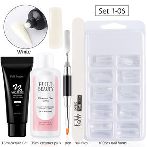 5pcs Quick Builder Nail Kits Finger Poly Extension Nail Gel Manicure Soak Off Crystal Gel Nail Polish No Pain Acrylic Gel GL1791 | TageUnlimited