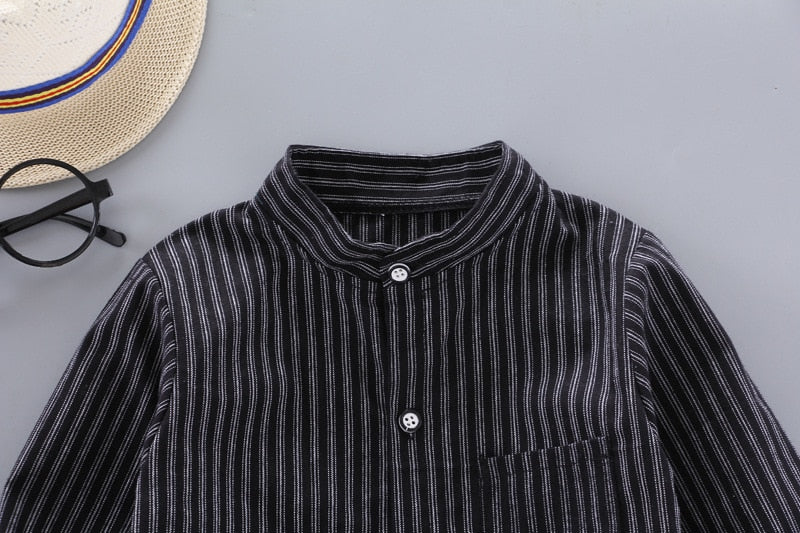 IENENS Spring Thin Shirts Baby Boys Long Sleeve Striped Print Shirts Kids Tops Tees Shirts Casual Blouse | TageUnlimited