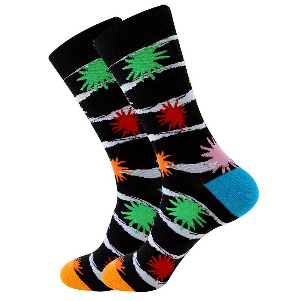 Stripe Happy Socks Men Women Cotton Funny Crew Socks Personality Painting Zebra Pattern Female Male Harajuku Skateboard Socks | TageUnlimited