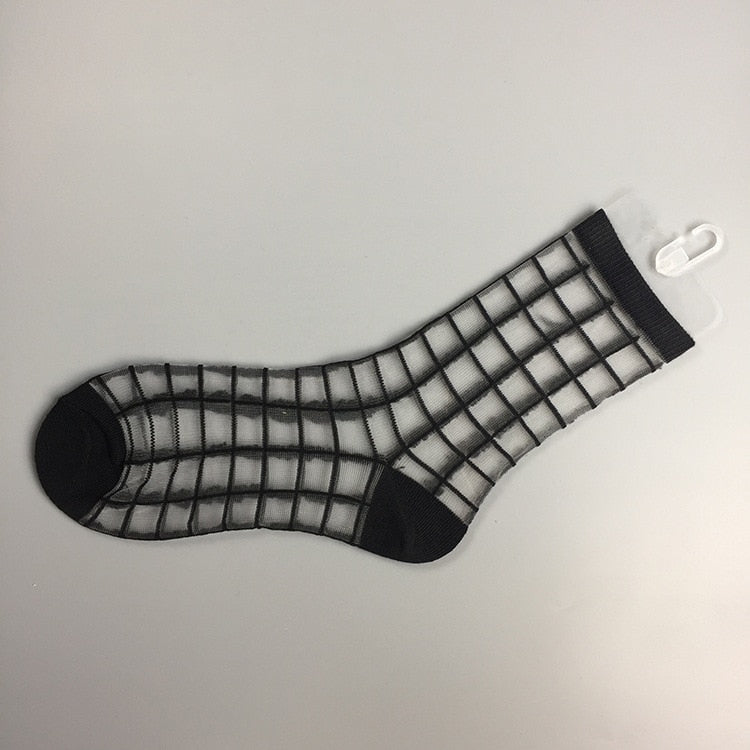 Hipster Harajuku Ankle Ladies Socks Women Fashion Transparent Stripe Short Female Summer Women&#39;s Socks Summer Black White Socks | TageUnlimited