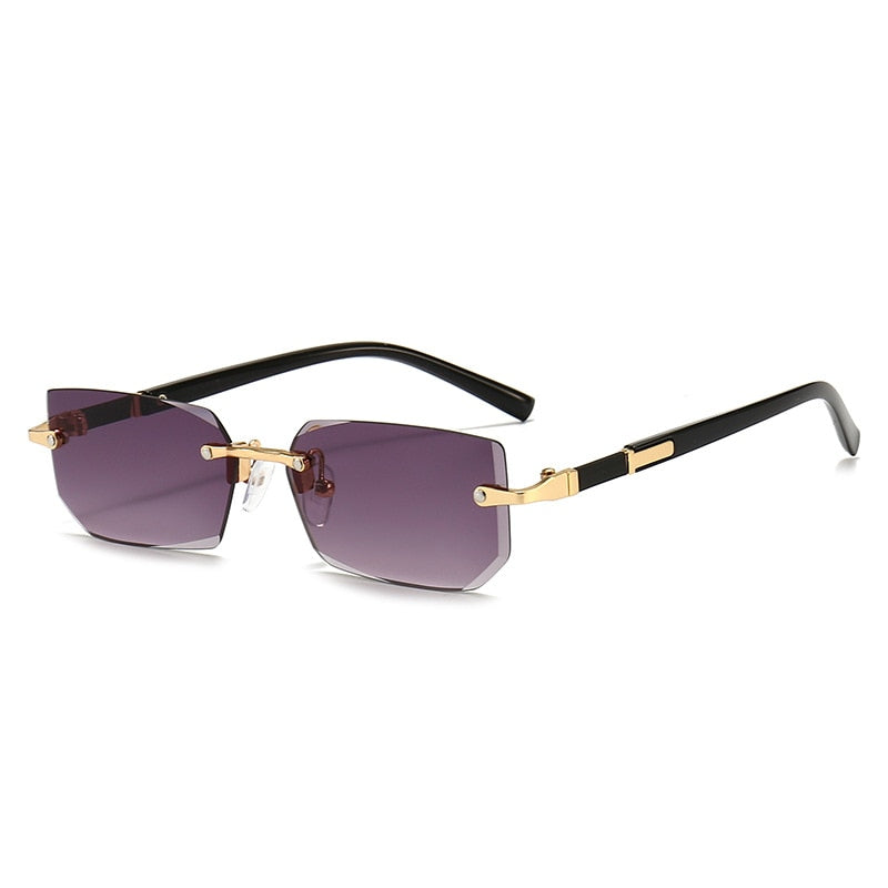 Rimless Sunglasses Rectangle Fashion Popular Women Men Shades Small Square Sun Glasses For Female male Summer Traveling Oculos | TageUnlimited