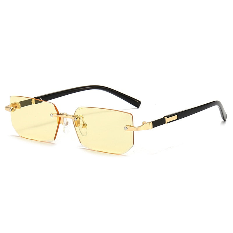 Rimless Sunglasses Rectangle Fashion Popular Women Men Shades Small Square Sun Glasses For Female male Summer Traveling Oculos | TageUnlimited