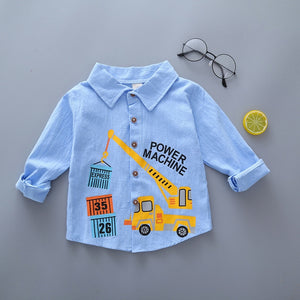 IENENS Spring Thin Shirts Baby Boys Long Sleeve Striped Print Shirts Kids Tops Tees Shirts Casual Blouse | TageUnlimited
