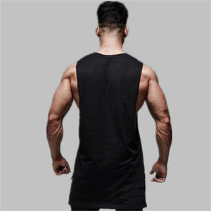 Mens Casual Fashion Tank Top Gym Fitness Workout Cotton Sleeveless Shirt Summer Clothing Male Extend Long Singlet Hip Hop Vest | TageUnlimited
