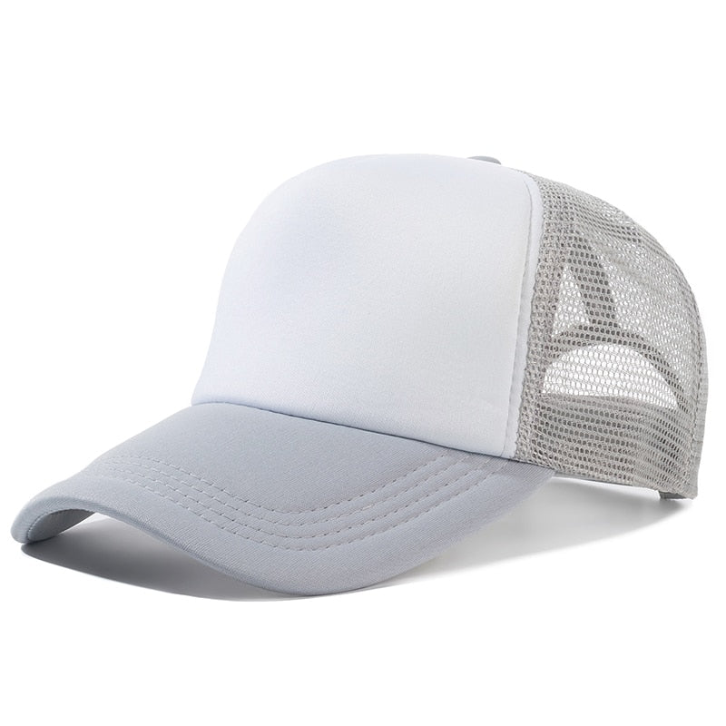 Unisex Cap Casual Plain Mesh Baseball Cap Adjustable Snapback Hats.