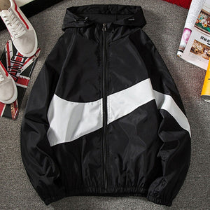 Men’s Winter Fall Thin Hoodies Outfits, Long Sleeve Color Block Zipper Hooded Sweatshirts New Fashion | TageUnlimited