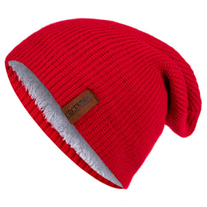 Unisex Letter Beanie Hat Leisure Lined Winter Hats For Men Women Keep Warm Knitted Hat Fashion Solid Ski Bonnet Cap | TageUnlimited