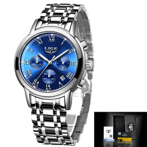 New Fashion Women Watches LIGE Top Brand Ladies Luxury Creative Steel Women Bracelet Watches Female Quartz Waterproof Watch Gift | TageUnlimited