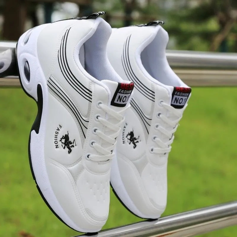 Black leather sneakers autumn man shoes  new arrival wedges sneakers men casual vulcanized shoes | TageUnlimited