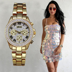 MISSFOX Womens Watch Shockproof Waterproof Luxury Ladies Ar Metal Watch bracelets Rhinestone Bu Cheap Watches Dropshipping | TageUnlimited