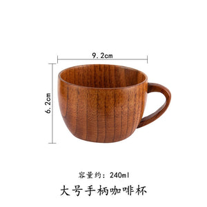Restaurant Home Handle Coffee Cup Gift Handy Wooden Cup Jujube Creative Water Cup Water Bottle Kitchen Items Wholesale Items | TageUnlimited