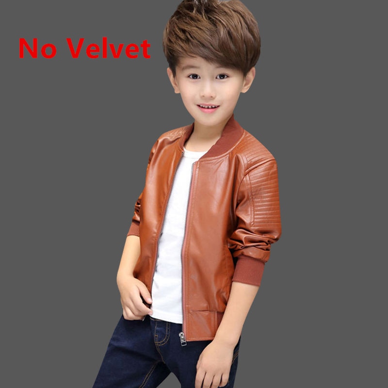 Boys Coats Autumn Winter Fashion Korean Children Plus Velvet Warming Cotton PU Leather Jacket For 1-11Y Kids Hot | TageUnlimited