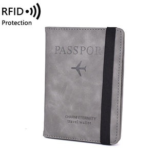 Elastic Band Leather Passport Cover RFID Blocking For Cards Travel Passport Holder Wallet Document Organizer Case Men Women | TageUnlimited