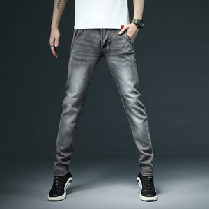 New Men Skinny White Jeans Fashion Casual Elastic Cotton Slim Denim Pants Male Brand Clothing Black Gray Khaki | TageUnlimited