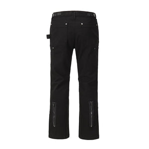 Back Ankle Zipper Spliced Straight Flare Pants Mens High Street Washed Retro Loose Casual Jeans Hip Hop Denim Trousers | TageUnlimited
