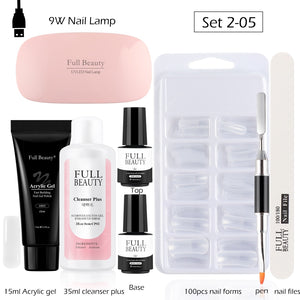 5pcs Quick Builder Nail Kits Finger Poly Extension Nail Gel Manicure Soak Off Crystal Gel Nail Polish No Pain Acrylic Gel GL1791 | TageUnlimited