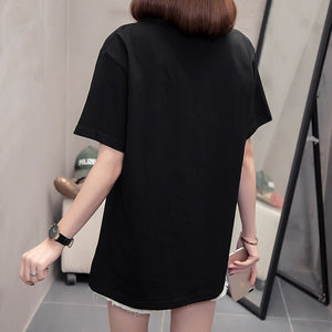 T-shirts women  summer new Fashion motion ball cap decoration Hot diamonds female clothes tees short sleeve tops Pullovers | TageUnlimited