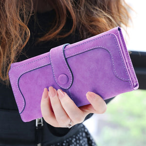 Aliwood Brand Wallets Retro Nubuck Leather Women Long Wallets Clutch Female Hasp Purse Vintage Money Bag Carteira Card Holder | TageUnlimited