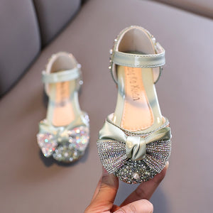 New Children Leather Shoes Rhinestone Bow Princess Girls Party Dance Shoes Baby Student Flats Kids Performance Shoes D785 | TageUnlimited