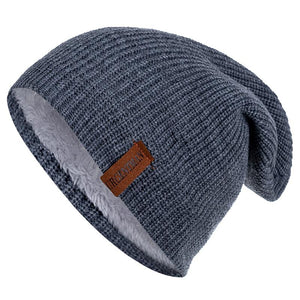 Unisex Letter Beanie Hat Leisure Lined Winter Hats For Men Women Keep Warm Knitted Hat Fashion Solid Ski Bonnet Cap | TageUnlimited