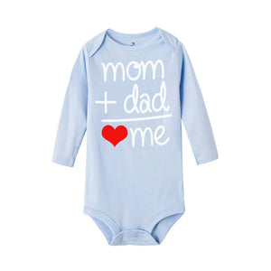 Mom Plus Dad Equal Me Newborn Clothes Infant Bodysuits Toddler Baby Jumpsuits Outfits Funny Humor Child Kid Long Sleeve Clothing