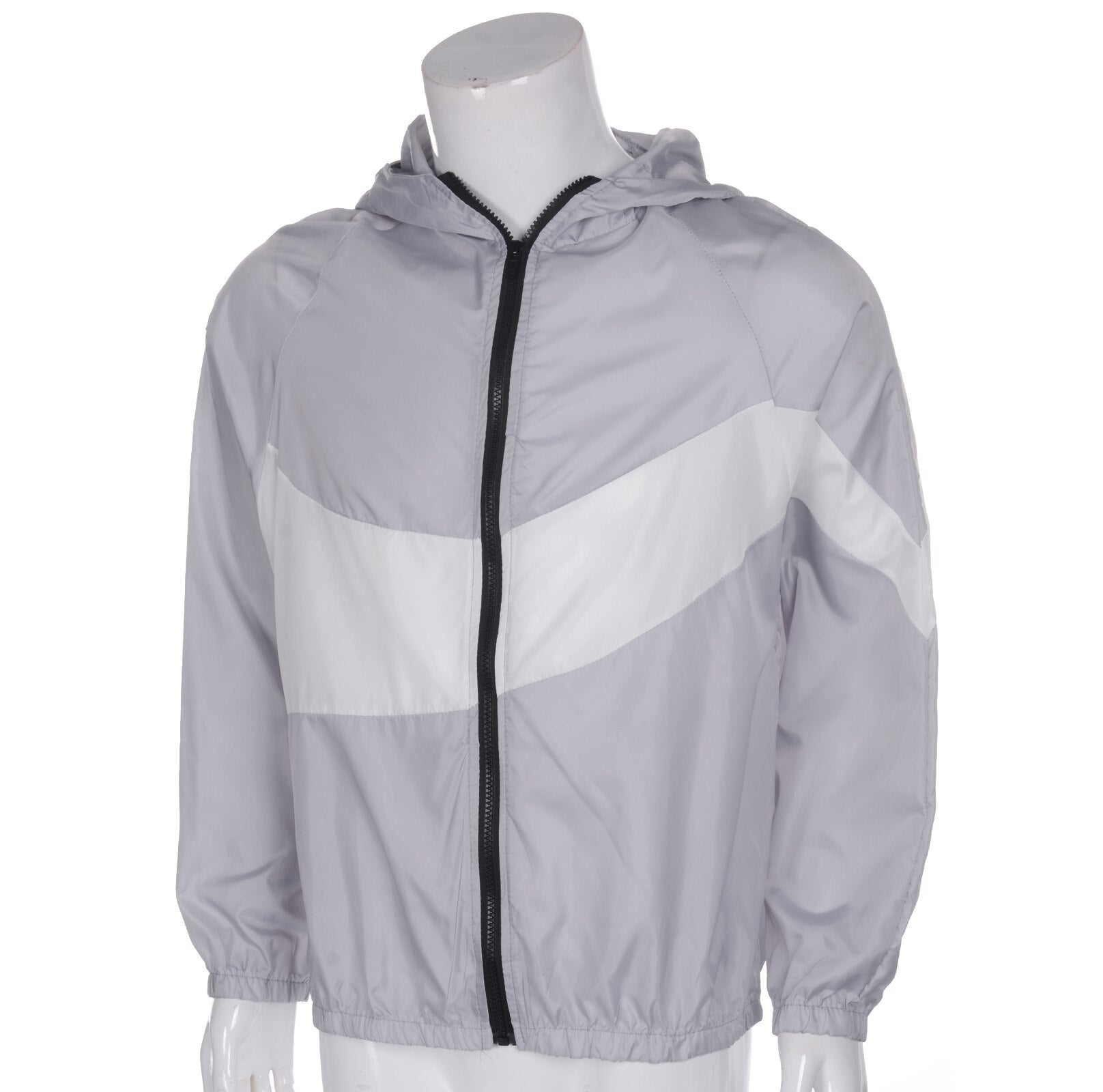 Men’s Winter Fall Thin Hoodies Outfits, Long Sleeve Color Block Zipper Hooded Sweatshirts New Fashion | TageUnlimited