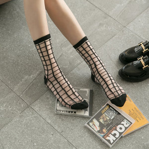 Hipster Harajuku Ankle Ladies Socks Women Fashion Transparent Stripe Short Female Summer Women&#39;s Socks Summer Black White Socks | TageUnlimited