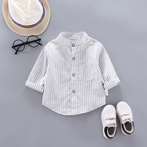 IENENS Spring Thin Shirts Baby Boys Long Sleeve Striped Print Shirts Kids Tops Tees Shirts Casual Blouse | TageUnlimited