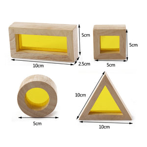 Kids Montessori Wooden Toys Sensory Rainbow  Blocks Solid Rubber Wood Stacking Acrylic Buliding Blocks Creative Educational Toys | TageUnlimited