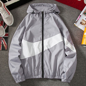 Men’s Winter Fall Thin Hoodies Outfits, Long Sleeve Color Block Zipper Hooded Sweatshirts New Fashion | TageUnlimited