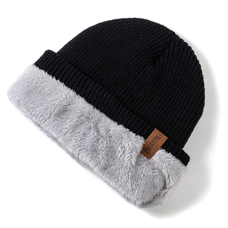 Unisex Letter Beanie Hat Leisure Lined Winter Hats For Men Women Keep Warm Knitted Hat Fashion Solid Ski Bonnet Cap | TageUnlimited
