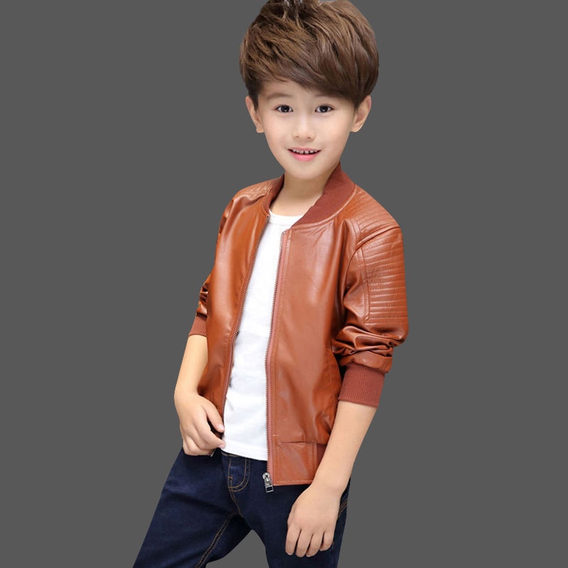 Boys Coats Autumn Winter Fashion Korean Children Plus Velvet Warming Cotton PU Leather Jacket For 1-11Y Kids Hot | TageUnlimited