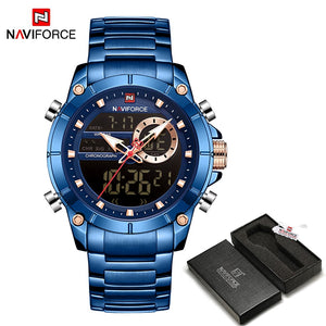 NAVIFORCE Luxury Original Sports Wrist Watch For Men Quartz Steel Waterproof Digital Fashion Watches Male Relogio Masculino 9163 | TageUnlimited