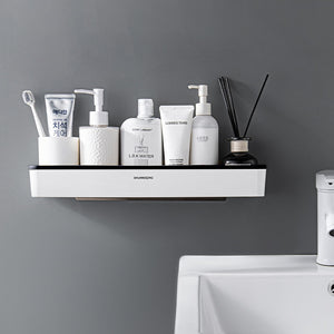 Punch-free Bathroom Organizer Shelf Cosmetic Shampoo Storage Rack Bath Kitchen Towel Holder Household Items Bathroom Accessories | TageUnlimited