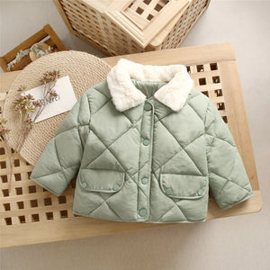 Winter Children Warm Cotton Jackets Rabbit Fur Collar Coats Baby Short Quilted Jacket Kids Clothes Girl Boy Outerwear | TageUnlimited