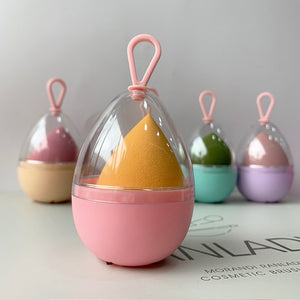 Empty Transparent Puffs Drying Box Storage Case Portable Sponge Stand Cosmetic Egg Shaped Rack Makeup Blender Puff Holder | TageUnlimited
