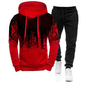 2Pcs Suit Spring Autumn Men&#39;s Sweatshirt Set Splash Ink Hoodies+Tracksuit Pants Casual Fitness Male Sportswear S-4XL Wholesale | TageUnlimited