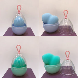 Empty Transparent Puffs Drying Box Storage Case Portable Sponge Stand Cosmetic Egg Shaped Rack Makeup Blender Puff Holder | TageUnlimited