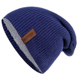 Unisex Letter Beanie Hat Leisure Lined Winter Hats For Men Women Keep Warm Knitted Hat Fashion Solid Ski Bonnet Cap | TageUnlimited