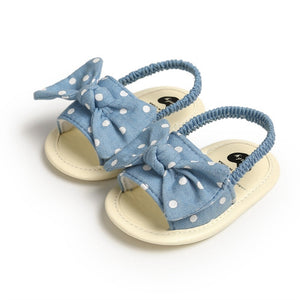 Newborn Toddler Baby Infant Shoes Cute Striped Kids Girl Summer Soft Sole Bow Sandal Shoes 0-18M | TageUnlimited