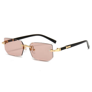 Rimless Sunglasses Rectangle Fashion Popular Women Men Shades Small Square Sun Glasses For Female male Summer Traveling Oculos | TageUnlimited